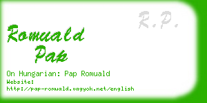 romuald pap business card